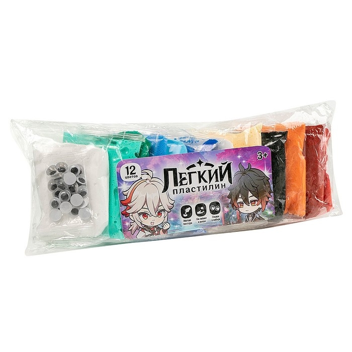 Лёгкий пластилин, набор 12 нежных цветов &laquo;Для мальчиков&raquo;
