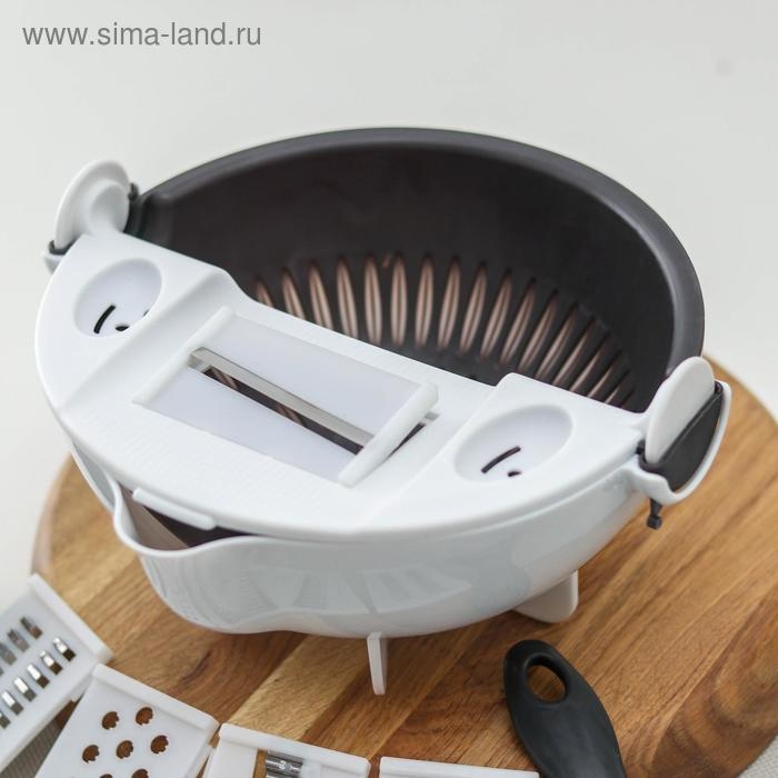 Многофункциональная овощерезка &laquo;Маджестик&raquo;, со сливной корзиной, 22,3&times;13,5&times;22,5 см, цвет бело-серый