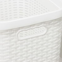 Корзина бельевая &laquo;Ротанг&raquo;, 40 л, 29.5&times;37.8&times;48.2 см, с крышкой, белая