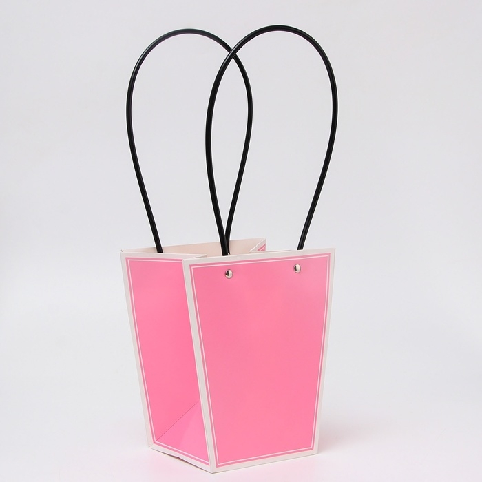 Сумка для цветов амарантовый влагостойкая, 17x17-11.5x11.5-20 см 11