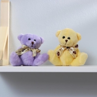 Мягкая игрушка &laquo;Мишка с бантом&raquo;, с сердечками, цвета МИКС