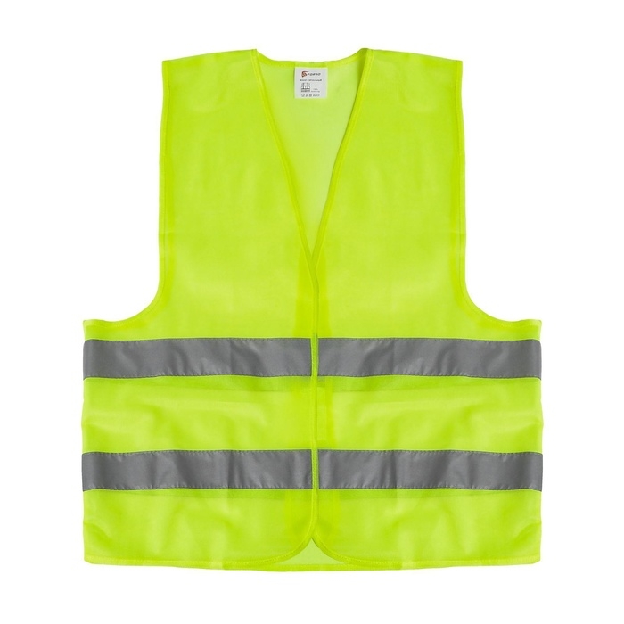 Жилет сигнальный, светоотражающий, салатовый, 2 класс, размер 66&times;56 см, 60г/м2