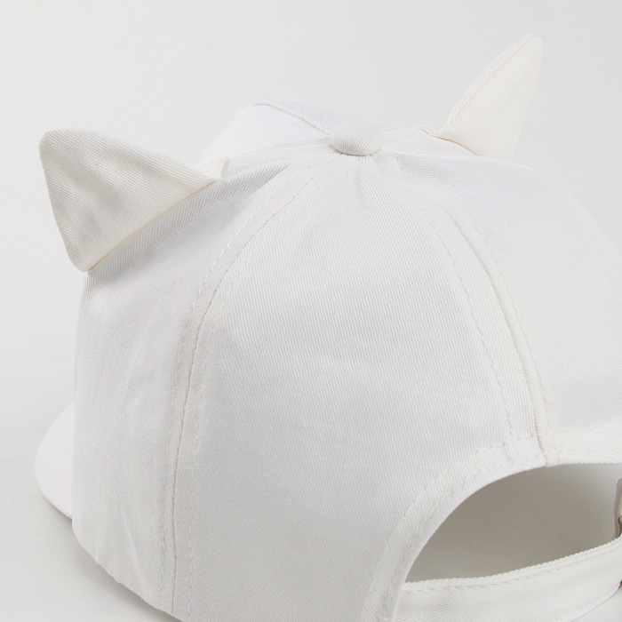 Кепка детская для девочки Кепка детская для девочки "Котик", с ушками, цвет белый р-р 52-54 5-7 лет