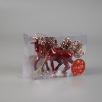 Украшение ёлочное "Лошадка Феерия" (набор 2 шт) 11х15,5 см, красный Украшение ёлочное "Лошадка Феерия" (набор 2 шт) 11х15,5 см, красный