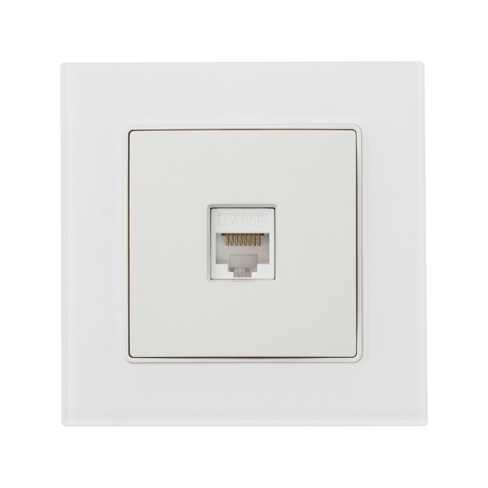 Розетка компьютерная одноместная TOT Matte Glass, скрытая, стекло, белая Розетка компьютерная одноместная TOT Matte Glass, скрытая, стекло, белая