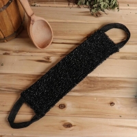 Мочалка &laquo;Мочало банное&raquo;, 45&times;12 см, чёрная, МИКС