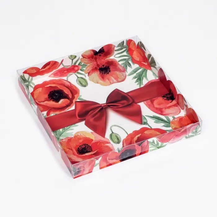 Коробка для печенья, &laquo;Красный бант&raquo; 21&times;21&times;3 см