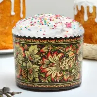 Форма бумажная для кулича Деко-про &laquo;Хохлома&raquo;, 13.4&times;10 см, МИКС