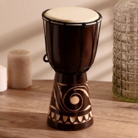 Сувенирный музыкальный инструмент барабан джембе "Светлый" 30х17х17 см МИКС