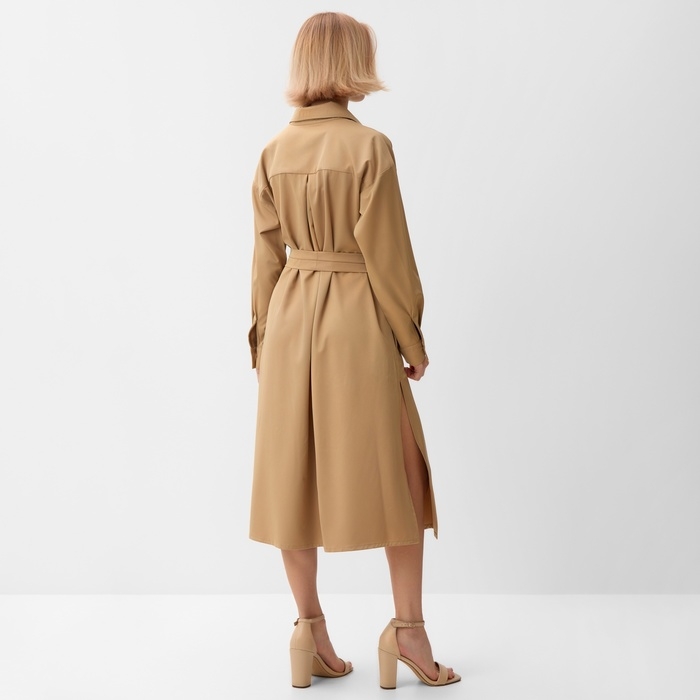 Платье женское MINAKU: Casual collection, цвет бежевый, размер 42