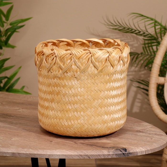 Корзинка плетёная, из бамбука 20х20х25 см