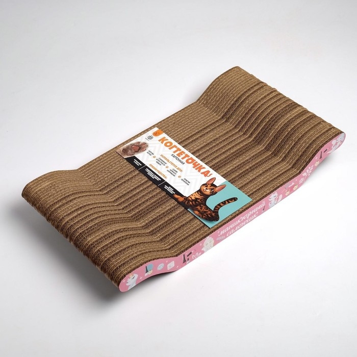 Когтеточка из картона «Маникюрный салончик», 45 × 20 × 3 см Когтеточка из картона «Маникюрный салончик», 45 × 20 × 3 см