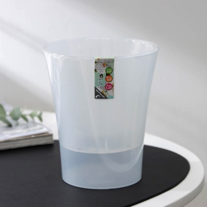 Кашпо для цветов со вставкой &laquo;Арте-Дея&raquo;, 1,25 л, цвет дымчатый