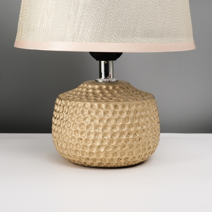 Настольная лампа с абажуром RISALUX &laquo;Капли дождя&raquo;, 1&times;40 Вт, Е27, золото, 17.5&times;17.5&times;23.5 см