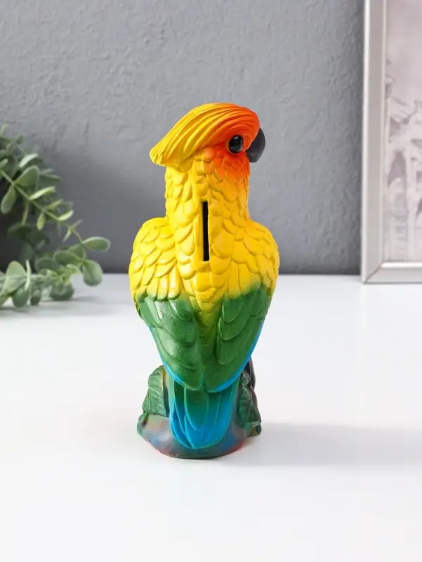 Копилка Попугай, цветной, 21*8,5*9,5 см