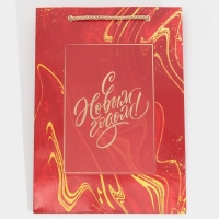 Пакет подарочный новогодний ламинированный &laquo;Рубин&raquo;, 21 х 30 х 15 см, Новый год