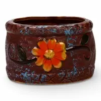 Декоративный горшок для цветов &laquo;Цветок&raquo;, 8&times;10&times;10 см, керамический, Greengo