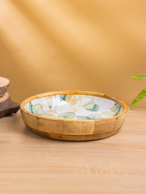 Блюдо "Листья" дерево манго 25х25х4,5 см