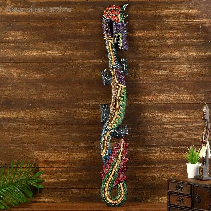 Панно настенное &laquo;Дракон цветной&raquo;, 100&times;16&times;2 см, дерево, МИКС