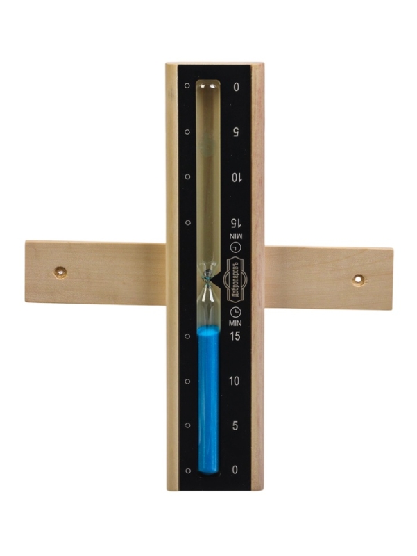 Часы песочные для бани и сауны, 15 мин, деревянные, аллюминий, сосна