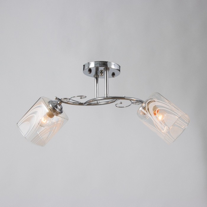 Люстра потолочная Люстра потолочная "Мари" 2х40Вт Е27 Цвет: Серебро