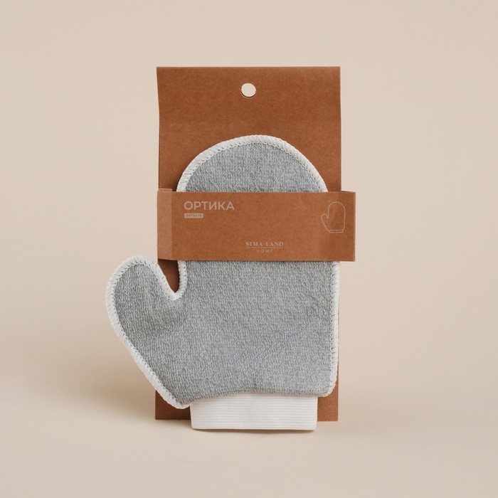 Мочалка-варежка массажная SL Home &laquo;Ортика&raquo;, хлопок, 20&times;17 см, цвет серый