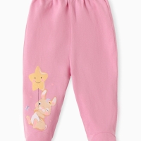 Ползунки детские "Зайка", цвет розовый, рост 68 Ползунки детские "Зайка", цвет розовый, рост 68