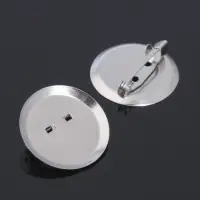 Основа для броши с круглым основанием СМ-367, (набор 5шт) 28 мм, цвет серебро