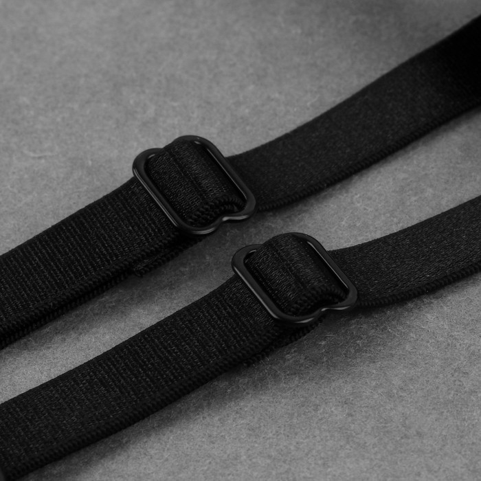 Бретели текстильные, крестообразные, 1 см, цвет чёрный