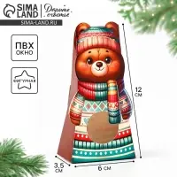 Коробка складная с окном &laquo;Мишка&raquo;, 6 х 12.4 х 3.5 см