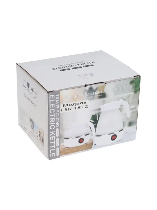 Чайник электрический LSK-1812, пластик, 0.6 л, 600 Вт, складной, белый
