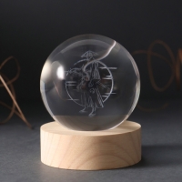 Сувенир стекло подсветка "Шар. Самурай" d=6 см подставка дерево, USB Сувенир стекло подсветка "Шар. Самурай" d=6 см подставка дерево, USB
