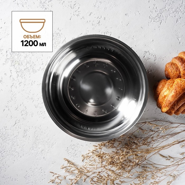 Миска из нержавеющей стали &laquo;Мэйли&raquo;, 1,2 л, 23&times;6 см