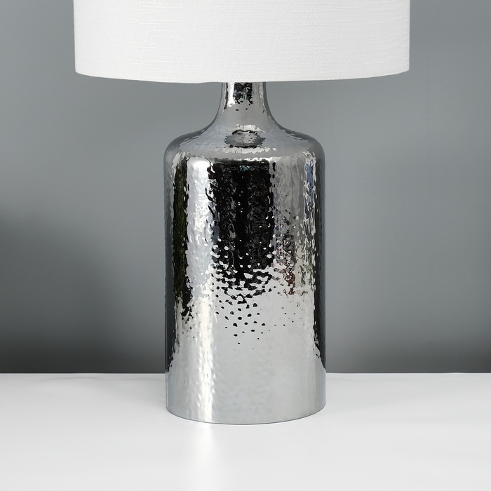 Настольная лампа с абажуром RISALUX &laquo;Слинг&raquo;, Е27, 40 Вт, хром, 30&times;30&times;58 см