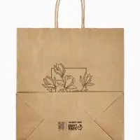 Пакет подарочный крафтовый &laquo;Цветочный&raquo; 22 х 25 х 12 см