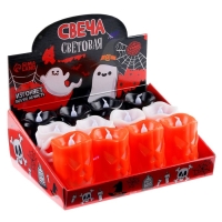 Хэллоуин. Свеча светодиодная «Привидение», цвет МИКС Хэллоуин. Свеча светодиодная «Привидение», цвет МИКС