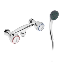 Смеситель для душа ZEIN ZC2053, кран-букса латунь 1/2", с душевым набором, хром