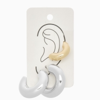 Набор серьги и каффы 3 шт. &laquo;Бублик&raquo; кольца, цвет золото в серебре