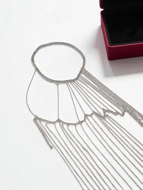Бодичейн через плечо &laquo;Цепочка&raquo;, цвет серебро