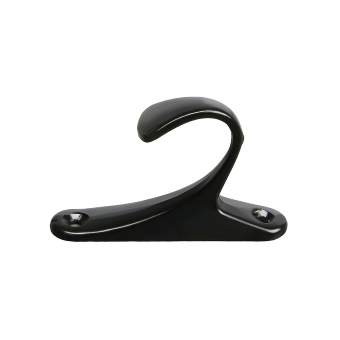 Крючок для штор CAPPIO KS101, однорожковый, цвет черный, 2 шт.