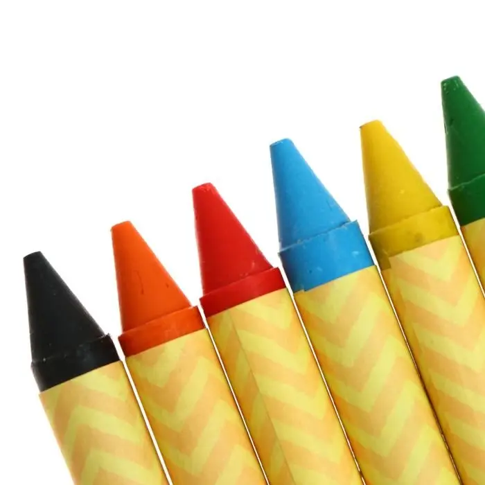 Мелки восковые 6 цветов, утолщённые, 93&times;11 мм, Calligrata, в картонной коробке