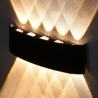 Светильник фасадный "Полусфера", FSD-099, 10 Вт, 3000К, 5 лучей, IP65, 220 В, металл, черный 10085 Светильник фасадный "Полусфера", FSD-099, 10 Вт, 3000К, 5 лучей, IP65, 220 В, металл, черный 10085