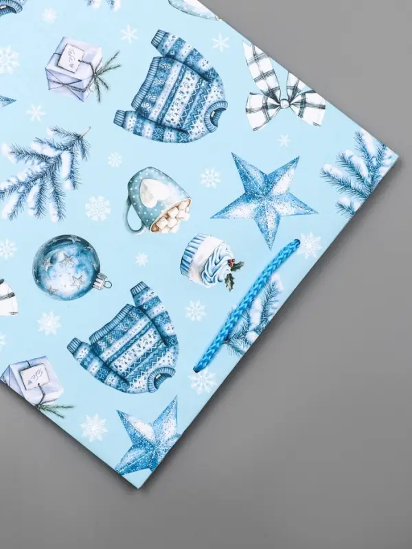 Пакет подарочный новогодний ламинированный, &laquo;Новогодние игруки &raquo; , 26&times;12&times;32 см