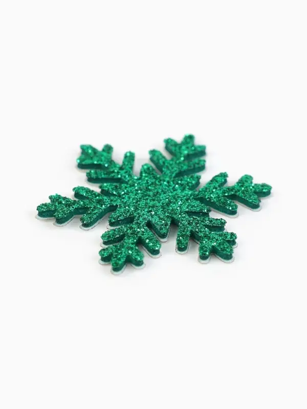 Снежинки зелёные, на клеевой основе, 3 &times; 3 см (набор 12 шт)