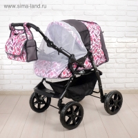 Коляска-трансформер &laquo;Гном&raquo;, пластиковые колёса, оттенки розового, рисунок МИКС