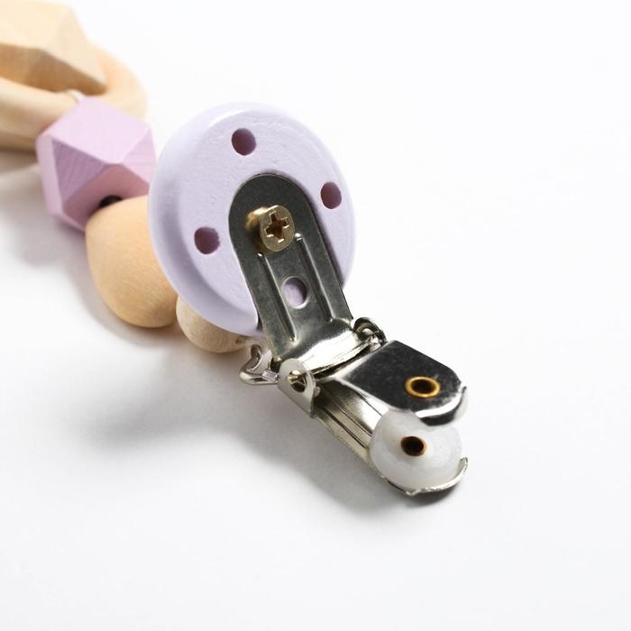 Держатель для соски - пустышки &laquo;Сердечко&raquo;, деревянный, цвет фиолетовый