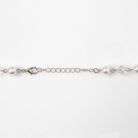 Колье с жемчугом «Сердце» ажурные капли, цвет белый в серебре Колье с жемчугом «Сердце» ажурные капли, цвет белый в серебре