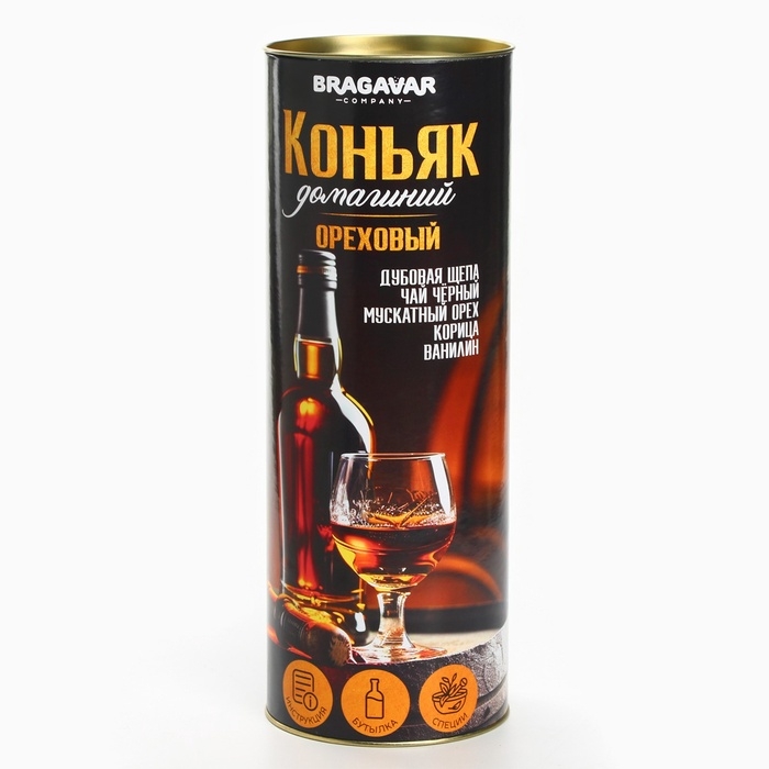 Подарочный набор для приготовления настойки «Коньяк орехи», набор трав и специй, бутылка Подарочный набор для приготовления настойки «Коньяк орехи», набор трав и специй, бутылка