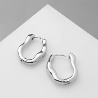 Серьги металл &laquo;Богема&raquo; вираж изгиб, цвет серебро