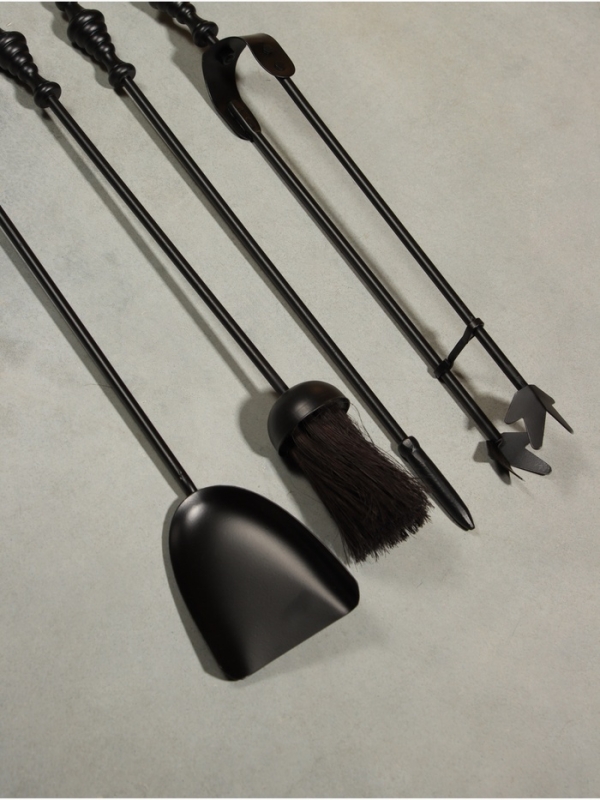 Каминный набор "Тепло" сталь, 4 предмета, 12х12х54 см